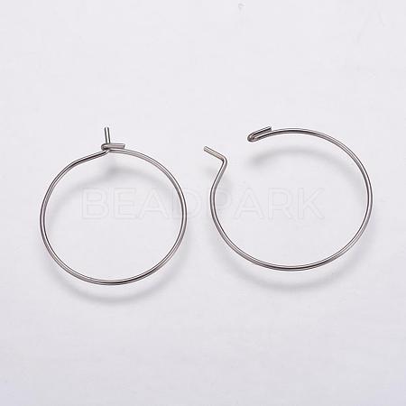 316 Surgical Stainless Steel Hoop Earrings Findings STAS-K146-039-20mm-1