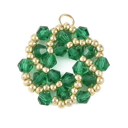 Imitate Austrian Crystal Bicone Glass Beaded Pendants PALLOY-MZ01394-01-1