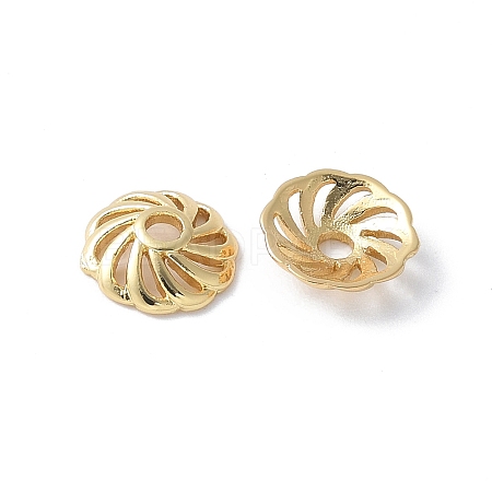 Flower Brass Bead Caps KK-F892-34G-13-1