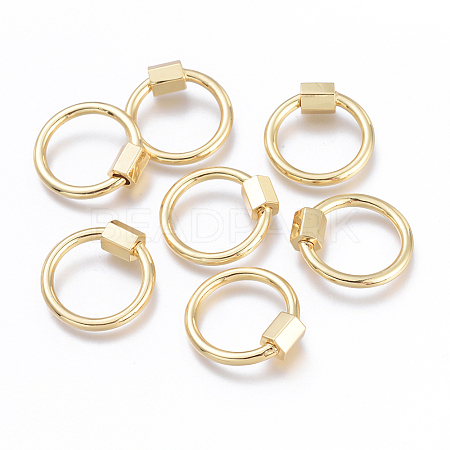 Brass Screw Carabiner Lock Charms X-KK-I673-09G-1