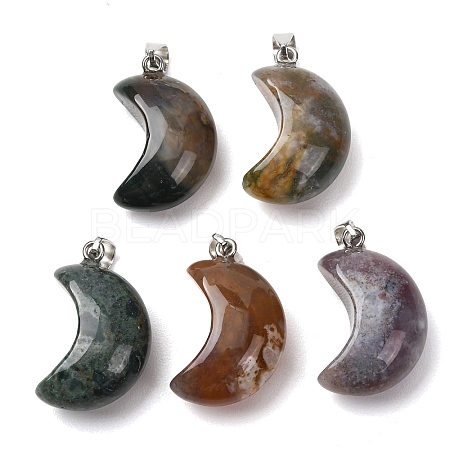 Natural Indian Agate Pendants G-F820-02L-13-1