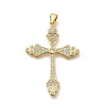 Rack Plating Brass Micro Pave Cubic Zirconia Pendants KK-L226-005G-11-1