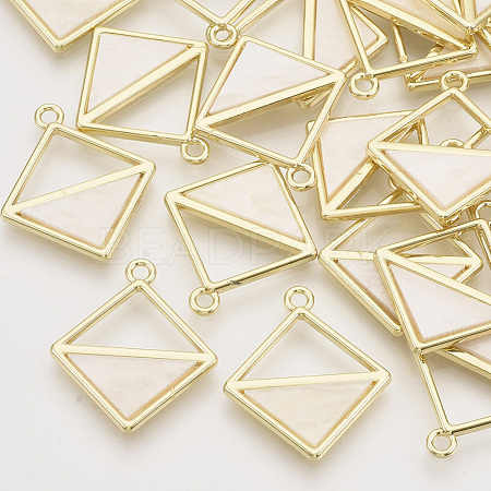Pearlized Style Resin Pendants X-PALLOY-N150-05-1