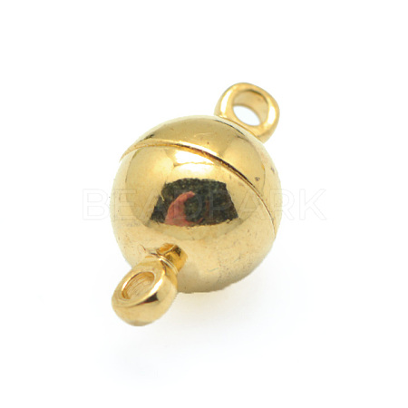 Brass Magnetic Clasps with Loops X-PALLOY-MC043-2G-1