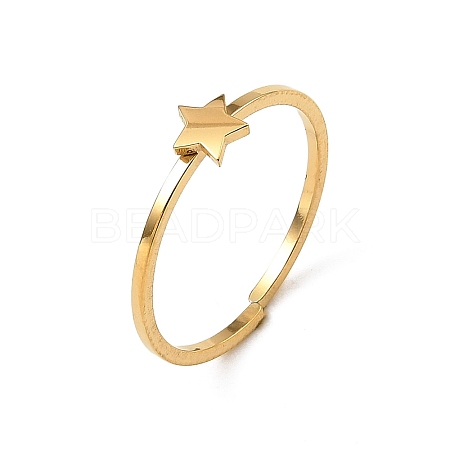 304 Stainless Steel Adjustable Open Cuff Rings RJEW-Q806-01G-05-1