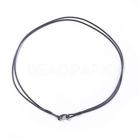 Waxed Polyester Cord Necklace Making MAK-I011-02-1
