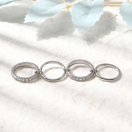 Brass Micro Pave Cubic Zirconia Finger Rings RJEW-P166-12P-01-1