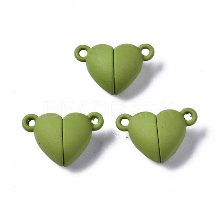 Spray Painted Alloy Magnetic Clasps with Loops PALLOY-T080-19A-03-NR-1