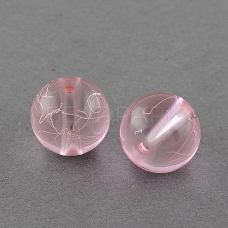 Drawbench Transparent Glass Round Beads Strands X-GLAD-Q012-8mm-02-1