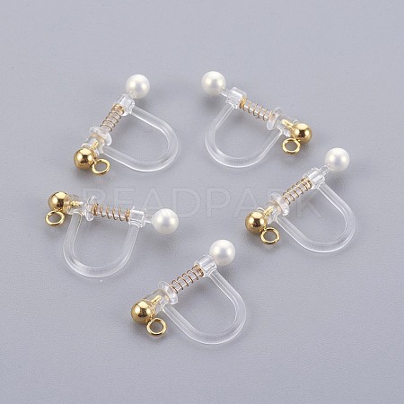 Plastic Clip-on Earring Findings STAS-P221-24G-1