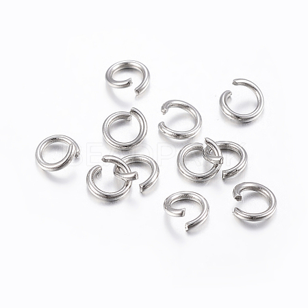 Tarnish Resistant 304 Stainless Steel Open Jump Rings STAS-H437-6x0.6mm-1