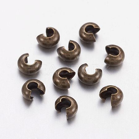 Brass Crimp Beads Covers X-KK-H289-NFAB-NF-1