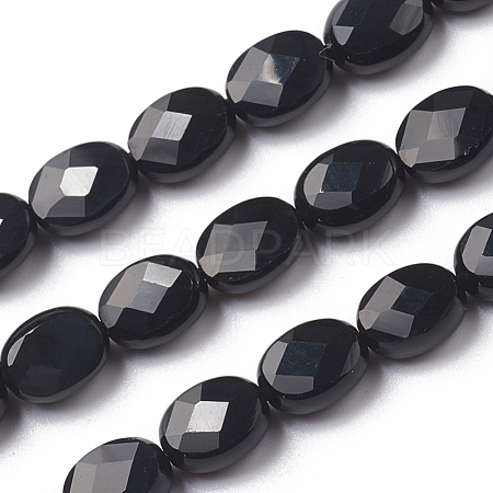 Natural Black Onyx Beads Strands G-I271-B02-6x8mm-1