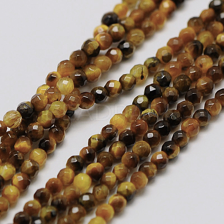 Natural Tiger Eye Beads Strands G-A129-3mm-C02-1