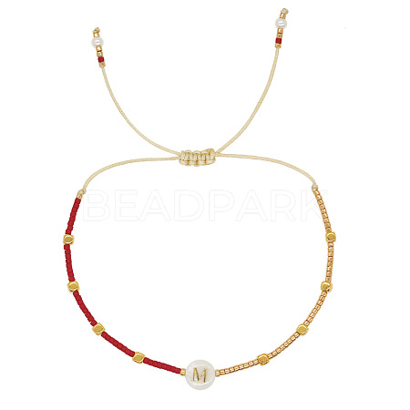 Glass Seed Beads Braided Bead Bracelets TY7987-13-1