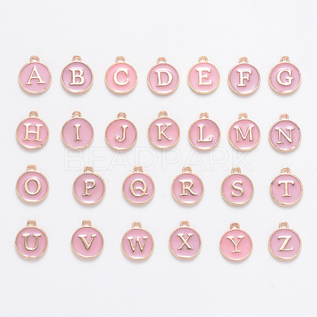 Initial Letter A~Z Alphabet Enamel Charms ENAM-X0018-04-1