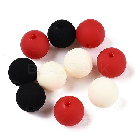 Rubberized Style Imitated Silicone Acrylic Beads MACR-T048-01A-02-1