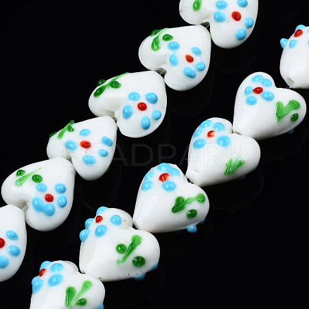 Handmade Bumpy Lampwork Beads Strands LAMP-N029-011F-1
