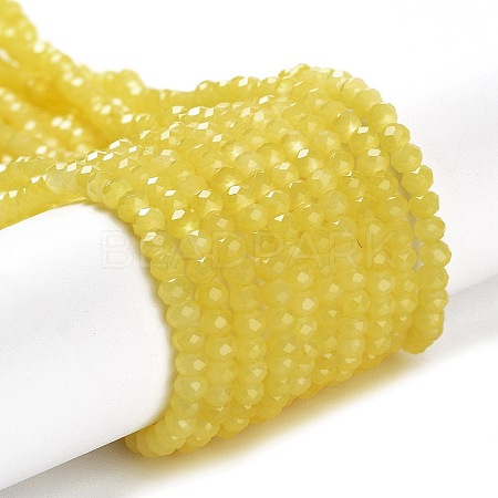 Baking Paint Imitation Jade Glass Bead Strands DGLA-A034-J2MM-A24-1