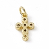 Brass Micro Pave Clear Cubic Zirconia Charms ZIRC-F132-63G-2