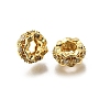 Brass Micro Pave Cubic Zirconia Rondelle European Beads KK-C106-12G-1
