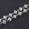 Handmade Rondelle Glass Beads Chains for Necklaces Bracelets Making AJEW-JB00120-01-1