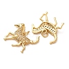 Brass Micro Pave Clear Cubic Zirconia Pendants CU-E003-18G-27-2