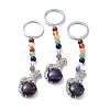 Natural Amethyst & Brass Cheetah Keychain KEYC-H019-01P-03-1
