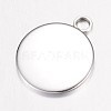 Tarnish Resistant 304 Stainless Steel Pendant Cabochon Settings LS-STAS-G071-46P-3