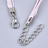 Waxed Cord and Organza Ribbon Necklace Making X-NCOR-T002-134-3