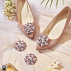 4Pcs Flower Alloy with Glass Rhinestone Shoe Buckle Clips AJEW-FG0003-64C-4