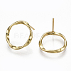 Brass Stud Earrings X-KK-S348-367-2