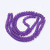 Purple Frosted Round Transparent Glass Bead Strands X-GLAA-S031-6mm-36-3