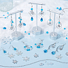 Snowflake Alloy & Glass Dangle Earring Making Kits DIY-SC0026-97-4