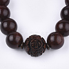 Feng Shui Rosewood Mala Bead Bracelets BJEW-T009-11-2