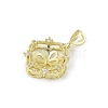 Brass Micro Pave Clear Cubic Zirconia European Dangle Charms Bails KK-K297-58G-2