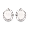 304 Stainless Steel Pendant Cabochon Settings X-STAS-T067-17P-1