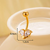 316L Surgical Stainless Steel Clear Cubic Zirconia Curved Barbell Belly Rings WGA1AD6-02-1