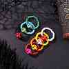 7Pcs Glass Seed & Dyed Synthetic Turquoise Finger Rings for Women RJEW-TA00209-1