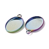 Ion Plating(IP) 304 Stainless Steel Pendant Cabochon Settings X-STAS-H383-12M-3