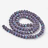Electroplate Opaque Solid Color Glass Beads Strands EGLA-A034-P1mm-L10-2