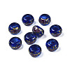 Flower Printed Transparent Acrylic Rondelle Beads TACR-S160-01-A03-1