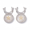 Natural Quartz Crystal Connector Charms G-G983-02P-07-3