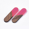 Transparent Resin & Walnut Wood Cabochons LS-RESI-Q210-014A-B02-2