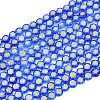 Handmade Millefiori Glass Flat Round Bead Strands LK-P010-04-1