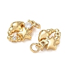 High Polished Ocean Brass Micro Pave Clear Cubic Zirconia Pendants CU-CBAF3CF-02G-01-2