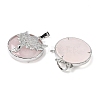 Natural Rose Quartz Flat Round Pendants G-G279-01P-10-2