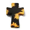 Cross with Sunflower Silicone Focal Beads SIL-G006-02B-2