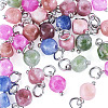 30Pcs Natural Colorful Tourmaline Dice Charms PALLOY-TA00366-2