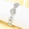 Summer Beach Brass Micro Pave Clear Cubic Zirconia Starfish & Shell Shape Link Chain Bracelets LS-BJEW-C118-02A-P-2